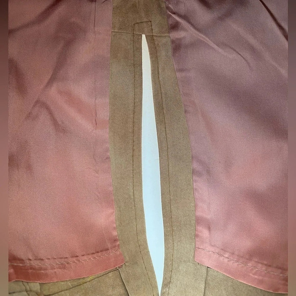 VINTAGE - Tan 1980s High Waisted Leather Suede Pencil Skirt - Picture 12 of 12